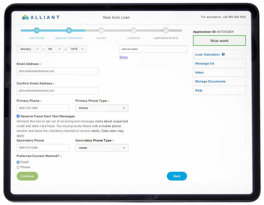 Alliant Dashboard