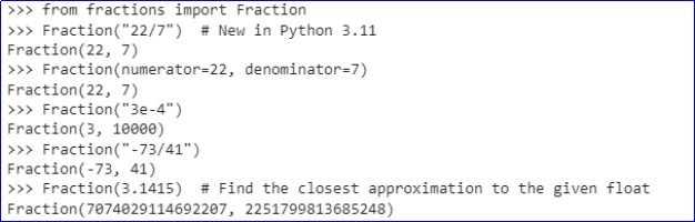 build fractions from strings