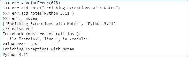 Exception Notes